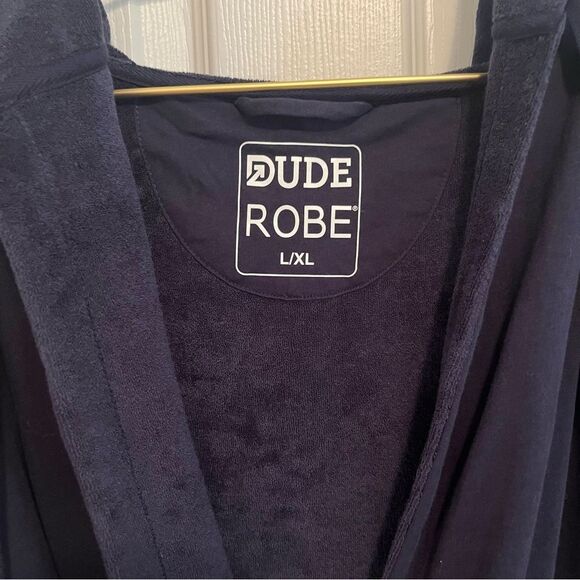 DUDE ROBE Navy Blue Hooded Robe - Picture 2 of 9